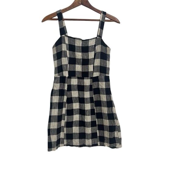 Primark Sleeveless Checkered Mini Dress Black White Size 6 - Picture 1 of 9